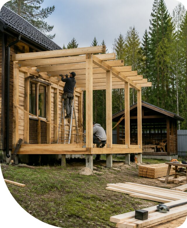 Строительство пристроек и построек на участке в Салавате