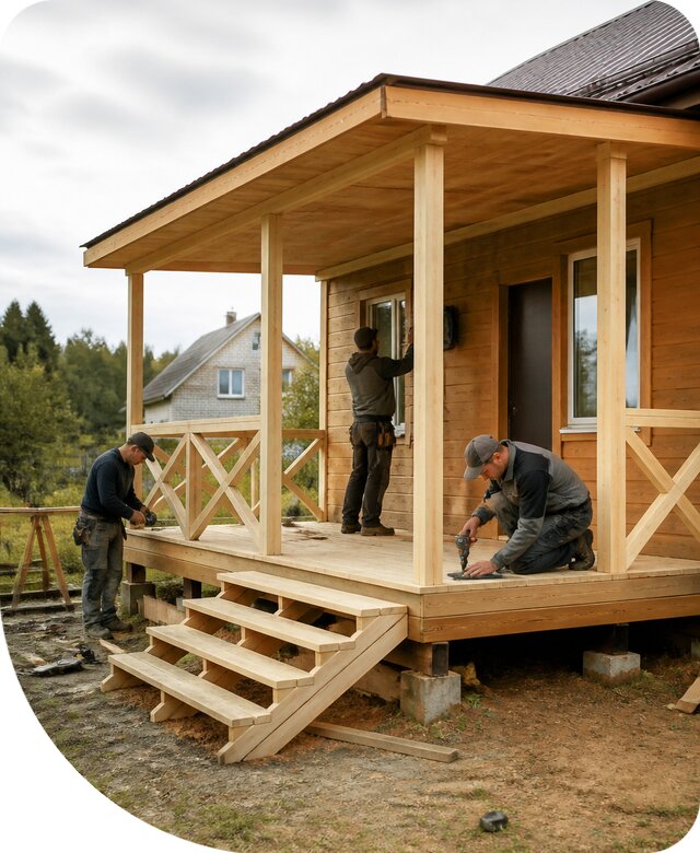 Строительство веранды с крыльцом в Салавате под ключ