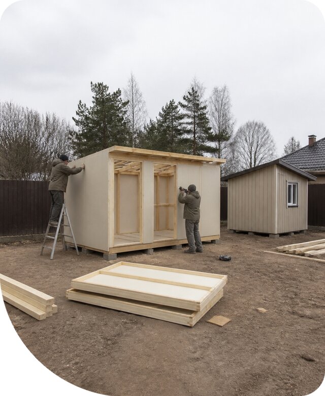 Строительство разборного хозблока в Салавате под ключ